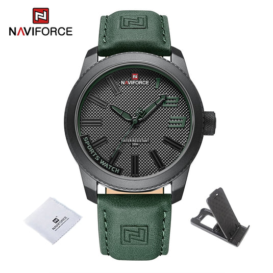 Luxury men's watch 2022NAVIFORCE Water Resistant, Shock Resistant Green Clock