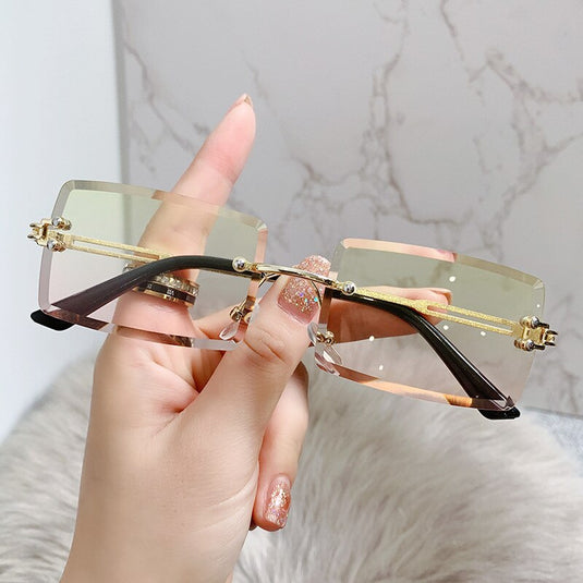 Women's sunglasses 2022 The most luxurious and latest fashion Square lens without frame