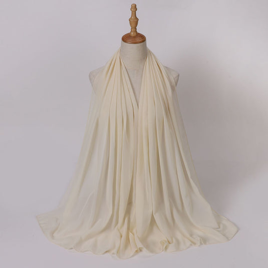 Chiffon scarf and hijab for Muslim women smooth with turban all  colors