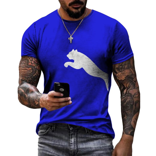 Load image into Gallery viewer, Men's T-shirt 2022 3D drawing of a wolf short sleeves all measurements
