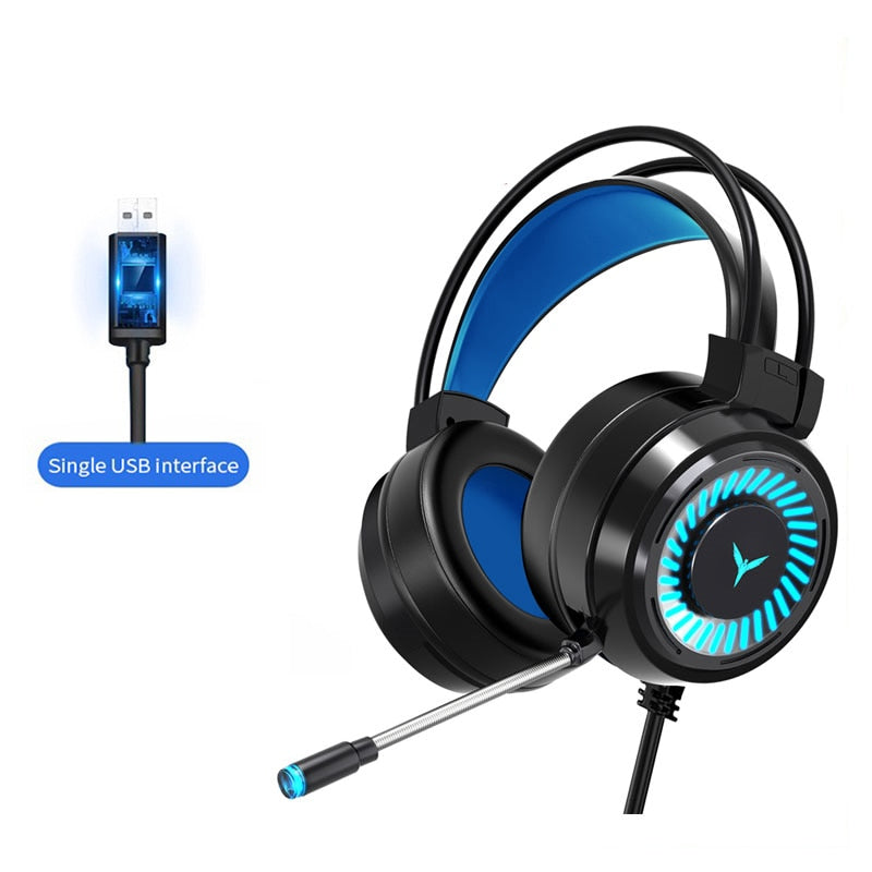 Load image into Gallery viewer, Great gaming headphones RGB lights To salivate and listen to music Soundproof, and with microphone for communication
