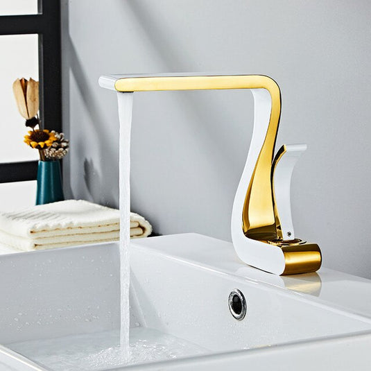 Luxury Basin Faucet of copper Two parts for cold and hot water 8 colors