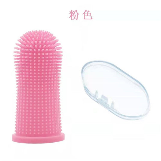 Toothbrush for pets and get rid of bad odor, worn on the finger super soft 5_colors
