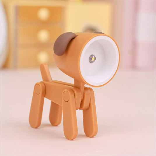 LED Night Light Mini Folding Desk Lamp Cute Pet Lights Dog Deer Dinosaur Flower Portable Night Light Student Living Room Decor
