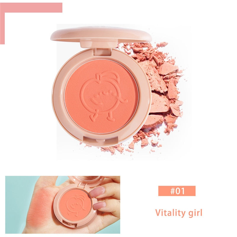 Load image into Gallery viewer, New 6 colors blush makeup palette mineral powder red rouge lasting natural cream cheek tint orange peach pink
