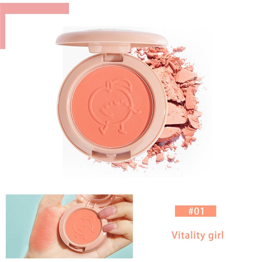 New 6 colors blush makeup palette mineral powder red rouge lasting natural cream cheek tint orange peach pink