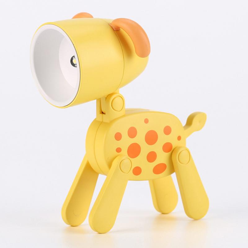 Load image into Gallery viewer, LED Night Light Mini Folding Desk Lamp Cute Pet Lights Dog Deer Dinosaur Flower Portable Night Light Student Living Room Decor
