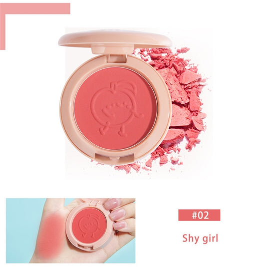 New 6 colors blush makeup palette mineral powder red rouge lasting natural cream cheek tint orange peach pink