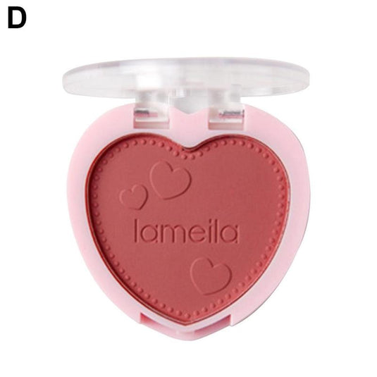 Water-resistant heart-shaped blush, gorgeous peach colors