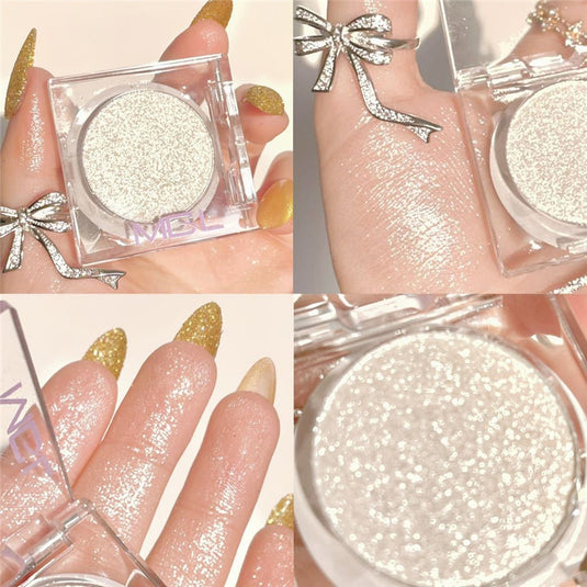 1pc glitter diamond eyeshadow ,eyeshadow brown shiny pearl white long lasting eye makeup