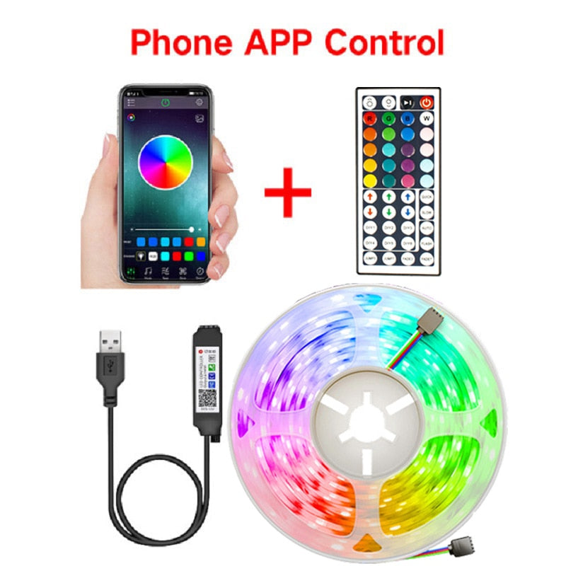 Load image into Gallery viewer, LED strips illuminated in different colors Remote control to change the color Decoration behind the TV and in the bedrooms and gaming setup
