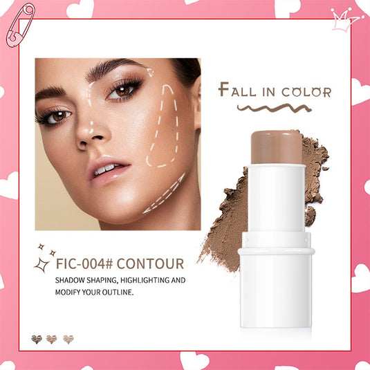6 colors waterproof highlighter stick glitter contour, face bronzer, shimmer blush