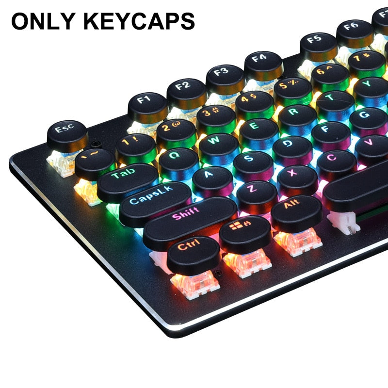 Load image into Gallery viewer, 104 Keys Punk Keycaps Plating Key Cap for Cherry MX Mechanical Keyboard Backlit Design High-Quality PBT Material Keycaps
