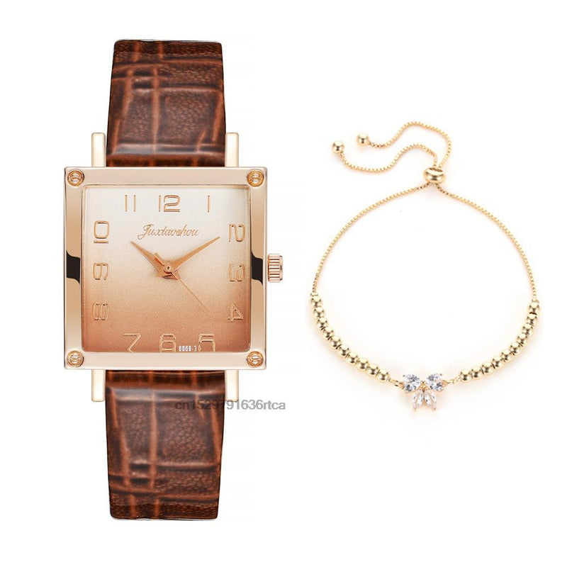 Load image into Gallery viewer, Luxury women's watches, leather bracelet square shape 2022 Fashion gradient colors
