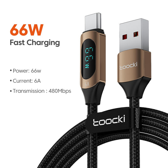 USB charger cable, fast, suitable for all USB-enabled phones, charger has electronic screen 1m_2m long