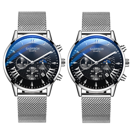 Luxury quartz watch for men, special occasions steel bracelet quartz maca