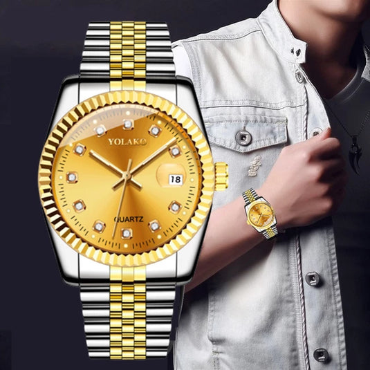 luxury men's watches The same luxury gold watches of stainless steel 4-colors