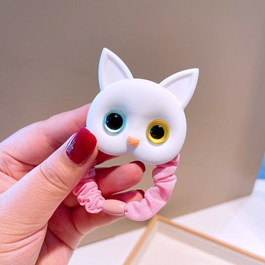 2022 Beautiful and cute hair bands for girls, cat shape, elastic 15_color