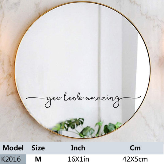 Mirror hanging on the wall To decorate the home décor With a shelf to carry things