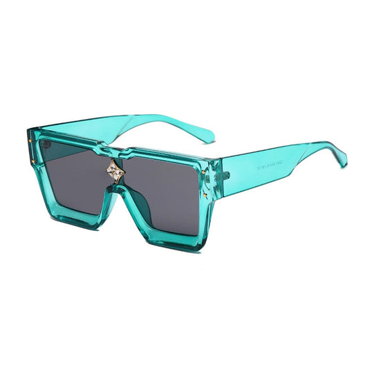 SHAUNA Luxury Crystal Oversized Women Square Sunglasses Trending Shades