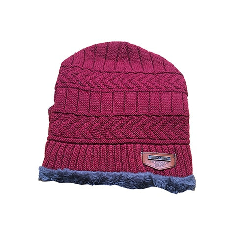 Men's winter hat and scarf, warm in winter, made of wool, two layers. all colors