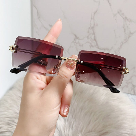 Women's sunglasses 2022 The most luxurious and latest fashion Square lens without frame