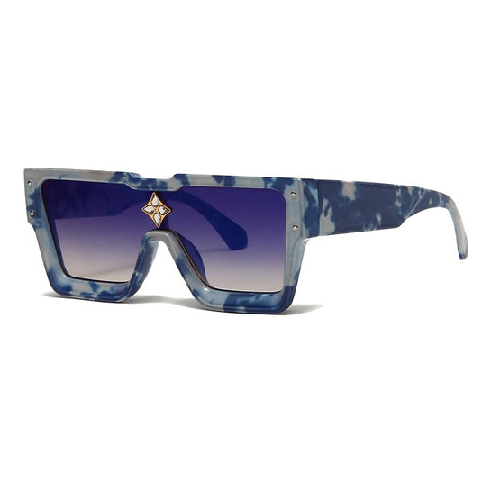 SHAUNA Luxury Crystal Oversized Women Square Sunglasses Trending Shades