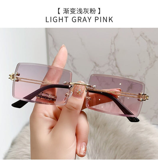 Women's sunglasses 2022 The most luxurious and latest fashion Square lens without frame