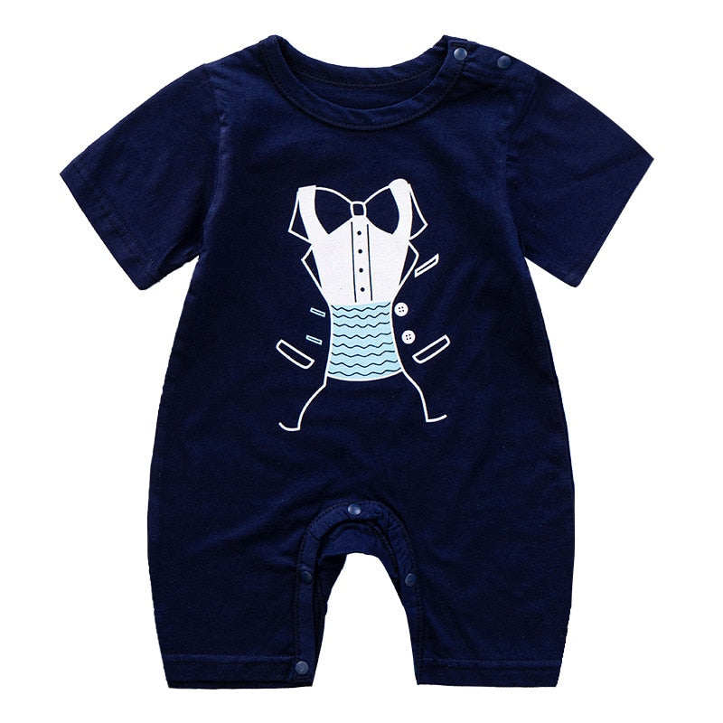 Load image into Gallery viewer, Baby summer clothes, short, one piece, cute picture, all colors
