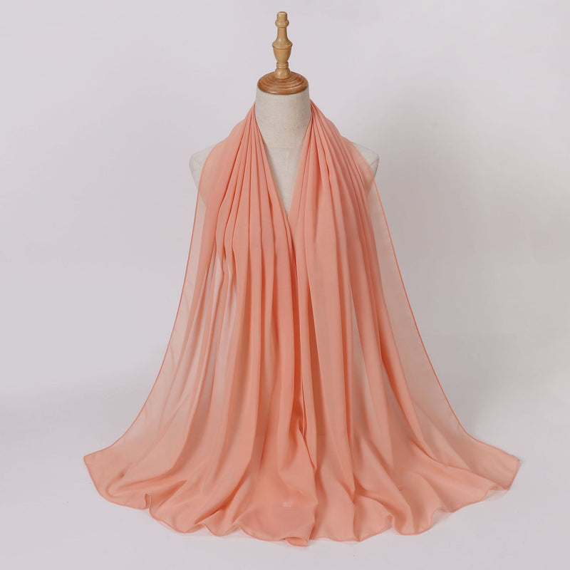 Load image into Gallery viewer, Chiffon scarf and hijab for Muslim women smooth with turban all  colors
