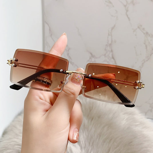 Women's sunglasses 2022 The most luxurious and latest fashion Square lens without frame