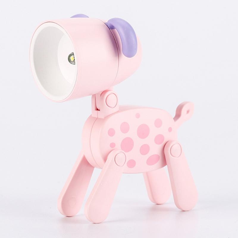Load image into Gallery viewer, LED Night Light Mini Folding Desk Lamp Cute Pet Lights Dog Deer Dinosaur Flower Portable Night Light Student Living Room Decor
