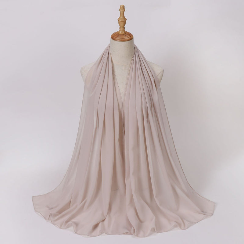 Load image into Gallery viewer, Chiffon scarf and hijab for Muslim women smooth with turban all  colors
