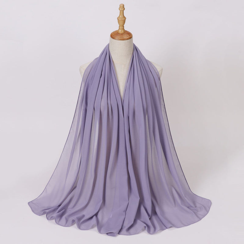 Load image into Gallery viewer, Chiffon scarf and hijab for Muslim women smooth with turban all  colors
