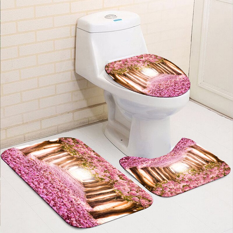 Load image into Gallery viewer, Beautiful bathroom accessories set toilet cover shower curtains Non-slip mat Everything is beautiful and fits your bathroom décor
