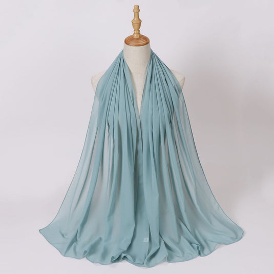 Chiffon scarf and hijab for Muslim women smooth with turban all  colors