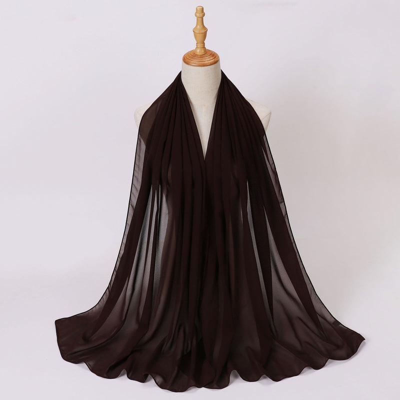 Load image into Gallery viewer, Chiffon scarf and hijab for Muslim women smooth with turban all  colors
