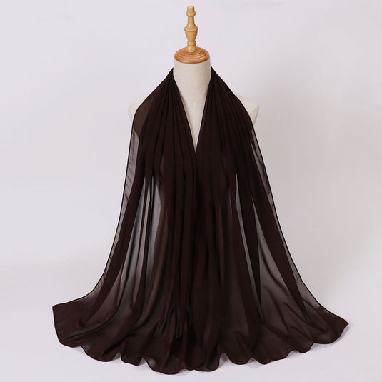 Chiffon scarf and hijab for Muslim women smooth with turban all  colors