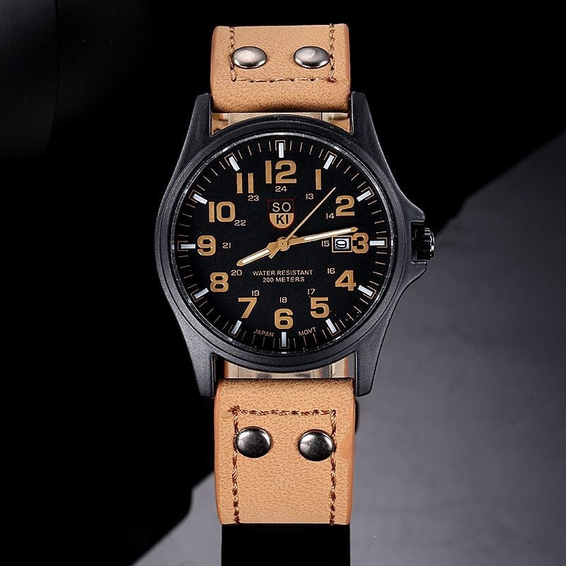 Load image into Gallery viewer, 2022 Vintage Classic Watch Men Watches Stainless Steel Waterproof Date Leather Strap Sport Quartz Army relogio masculino reloj

