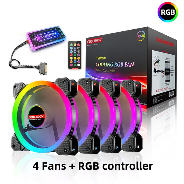 Load image into Gallery viewer, 120mm PC Computer Case Fan Cooling Cooler 6PIN Adjustable RGB Led 12cm Mute Ventilador 5V DC ARGB Fans Adjust Speed Aura Sync
