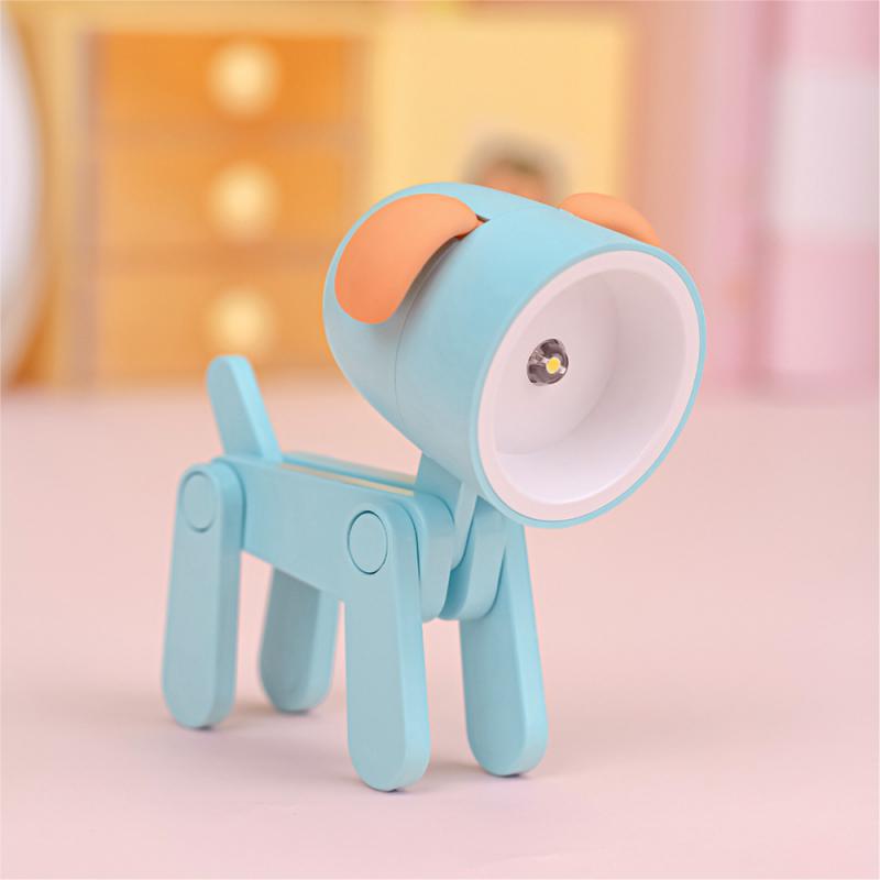 Load image into Gallery viewer, LED Night Light Mini Folding Desk Lamp Cute Pet Lights Dog Deer Dinosaur Flower Portable Night Light Student Living Room Decor
