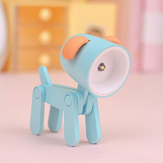 LED Night Light Mini Folding Desk Lamp Cute Pet Lights Dog Deer Dinosaur Flower Portable Night Light Student Living Room Decor
