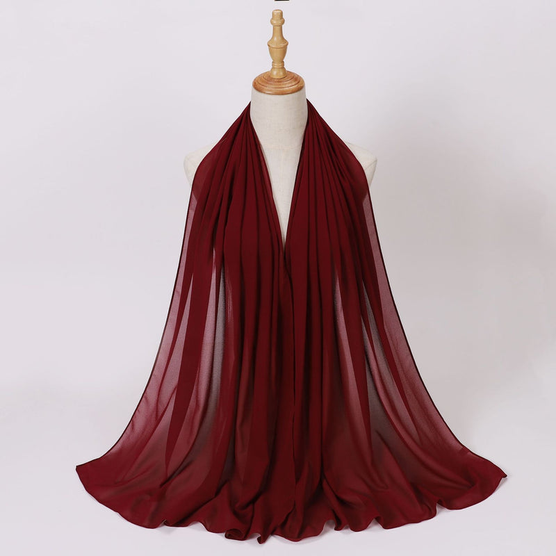 Load image into Gallery viewer, Chiffon scarf and hijab for Muslim women smooth with turban all  colors
