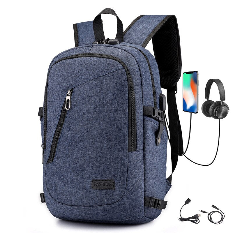 Load image into Gallery viewer, Men's Anti-theft Back bag With Password. Lock 15.6 Inch Laptop Backpack With Usb
