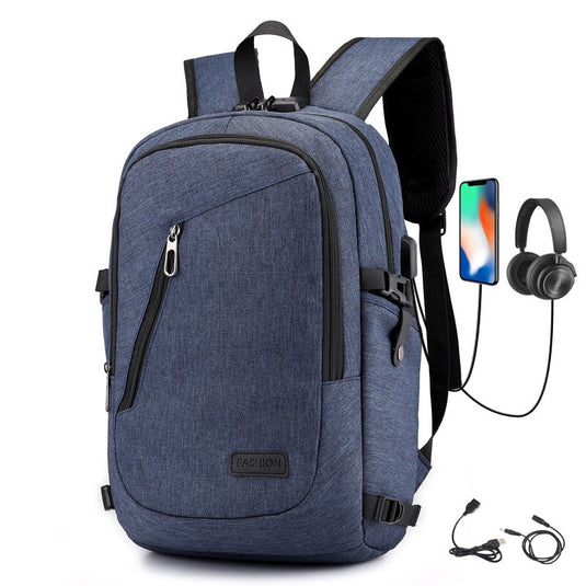 Men's Anti-theft Back bag With Password. Lock 15.6 Inch Laptop Backpack With Usb
