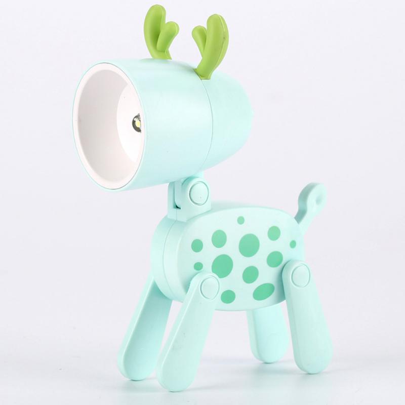 Load image into Gallery viewer, LED Night Light Mini Folding Desk Lamp Cute Pet Lights Dog Deer Dinosaur Flower Portable Night Light Student Living Room Decor
