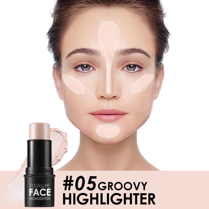 Load image into Gallery viewer, FOCALLURE makeup shimmer highlighter contour &amp; bronzer creamy shimmer powder glitter contour stick
