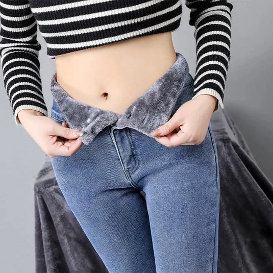 ZOENOVAJeans For Women beautiful ،latest fashion Velvet and warm in winter 8 colors