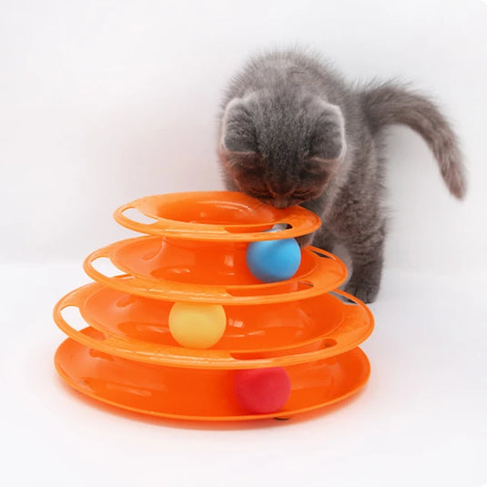 Interactive game for cats For breeding and training cats Disc, rotor and balls in it many shapes