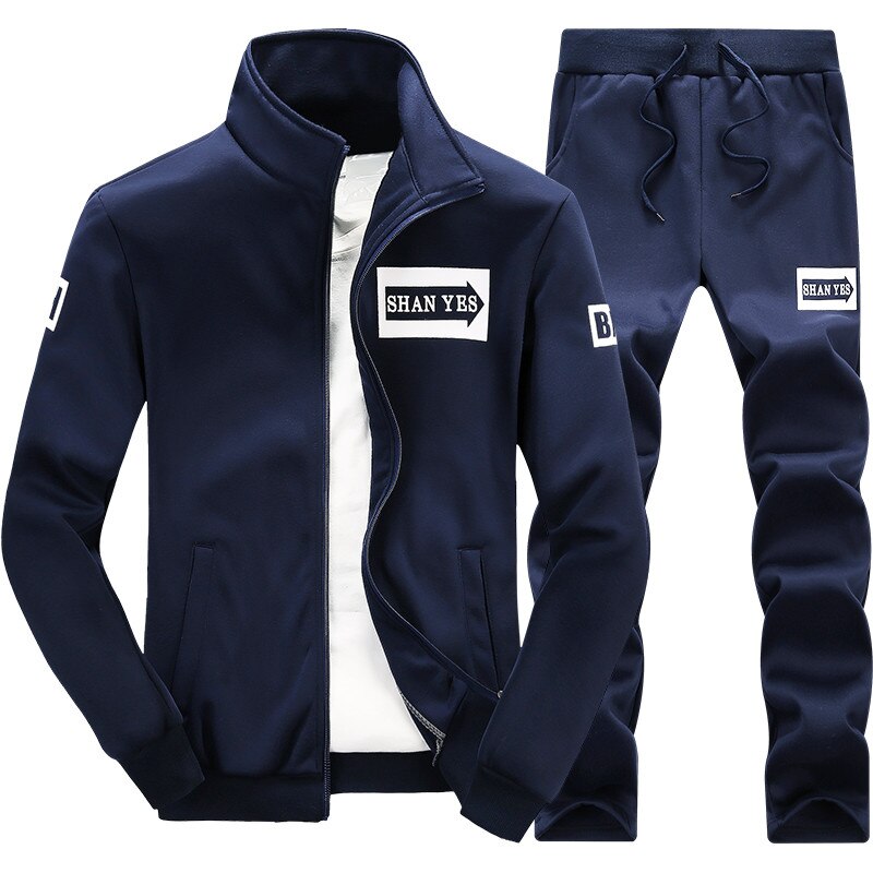 Load image into Gallery viewer, Men's polyester tracksuit is suitable for sports in spring and is elegant
